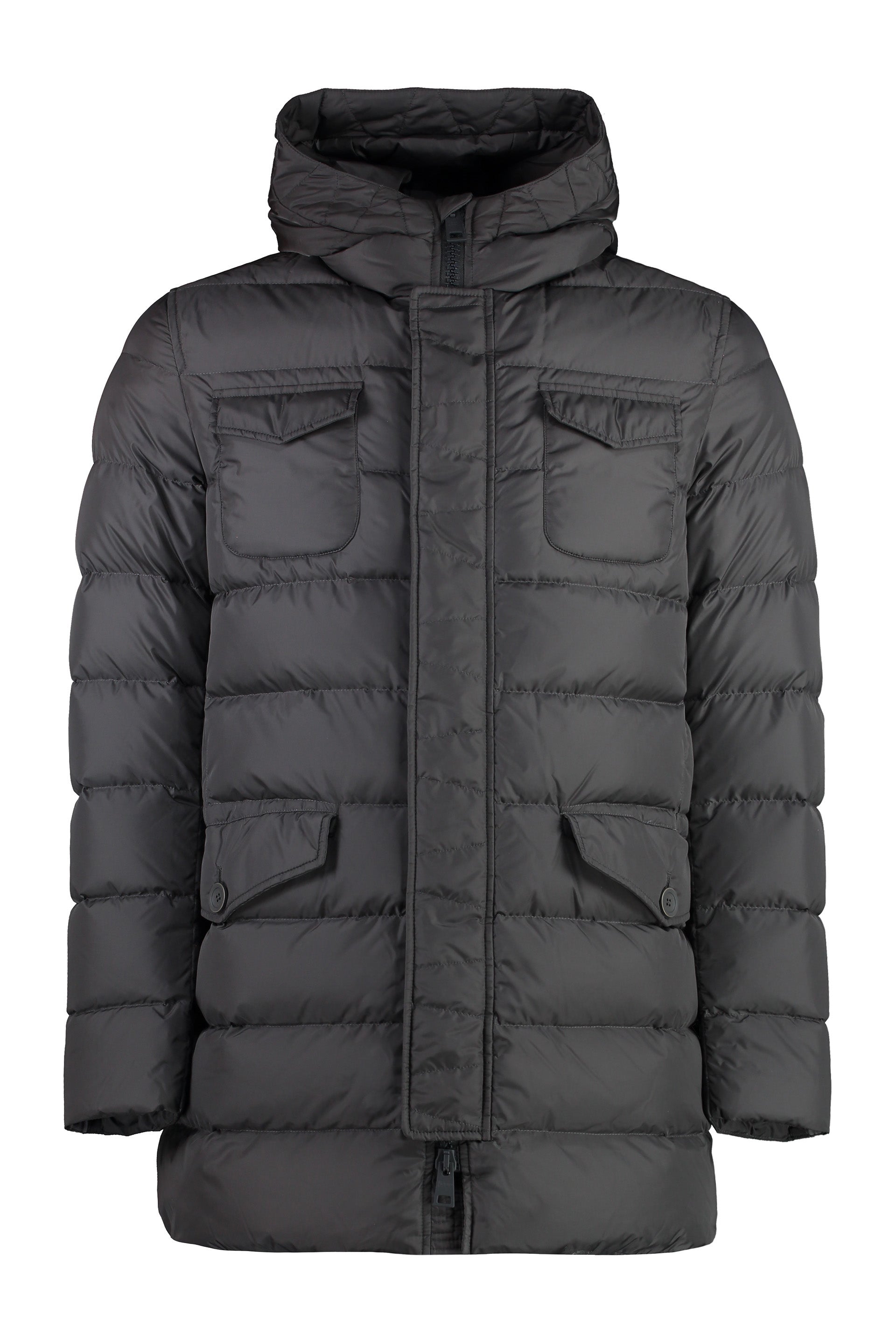 HERNO Men's Hooded Nylon Down Jacket