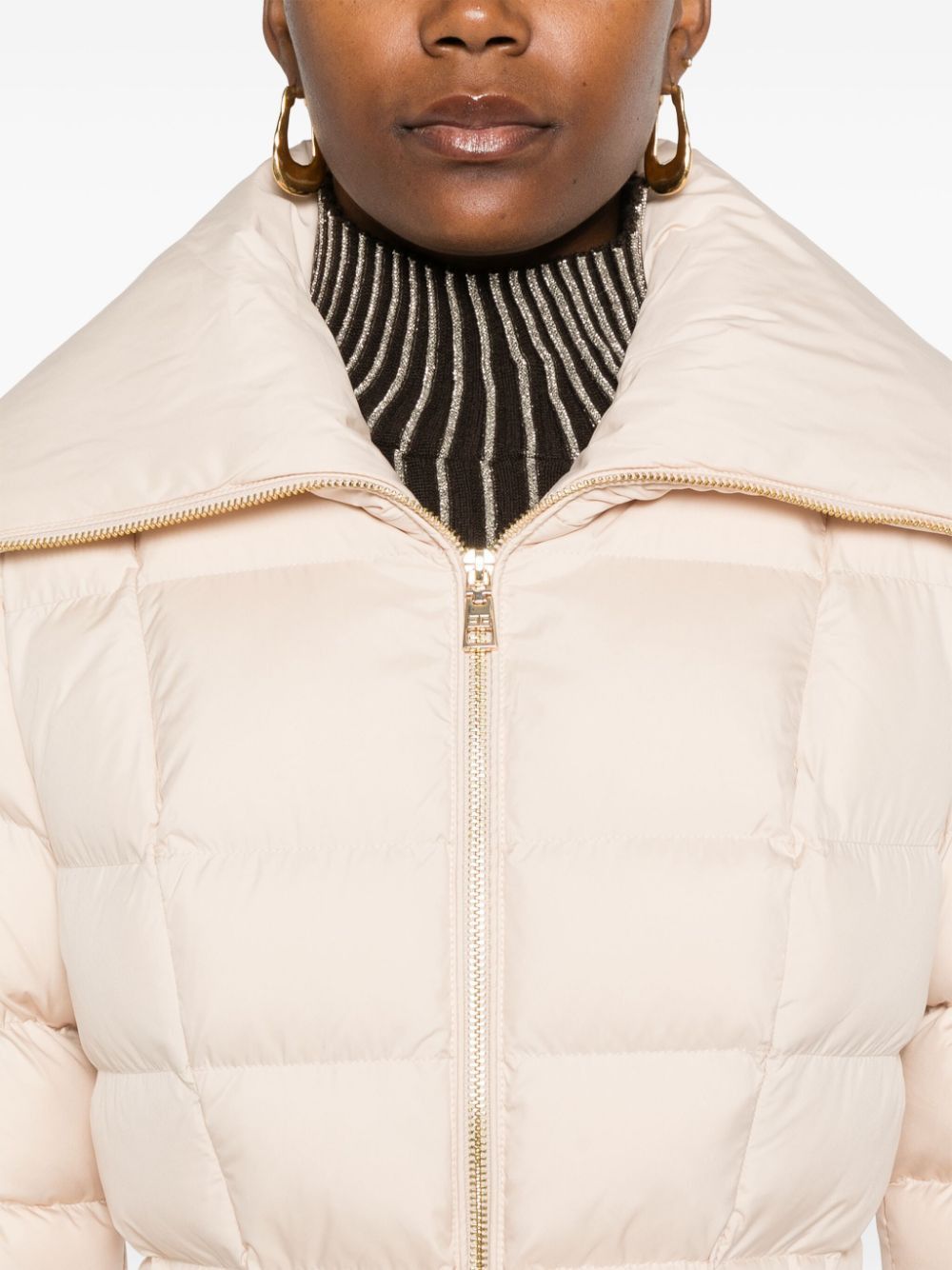 ELISABETTA FRANCHI Women's Mini Short Down Jacket with Belt
