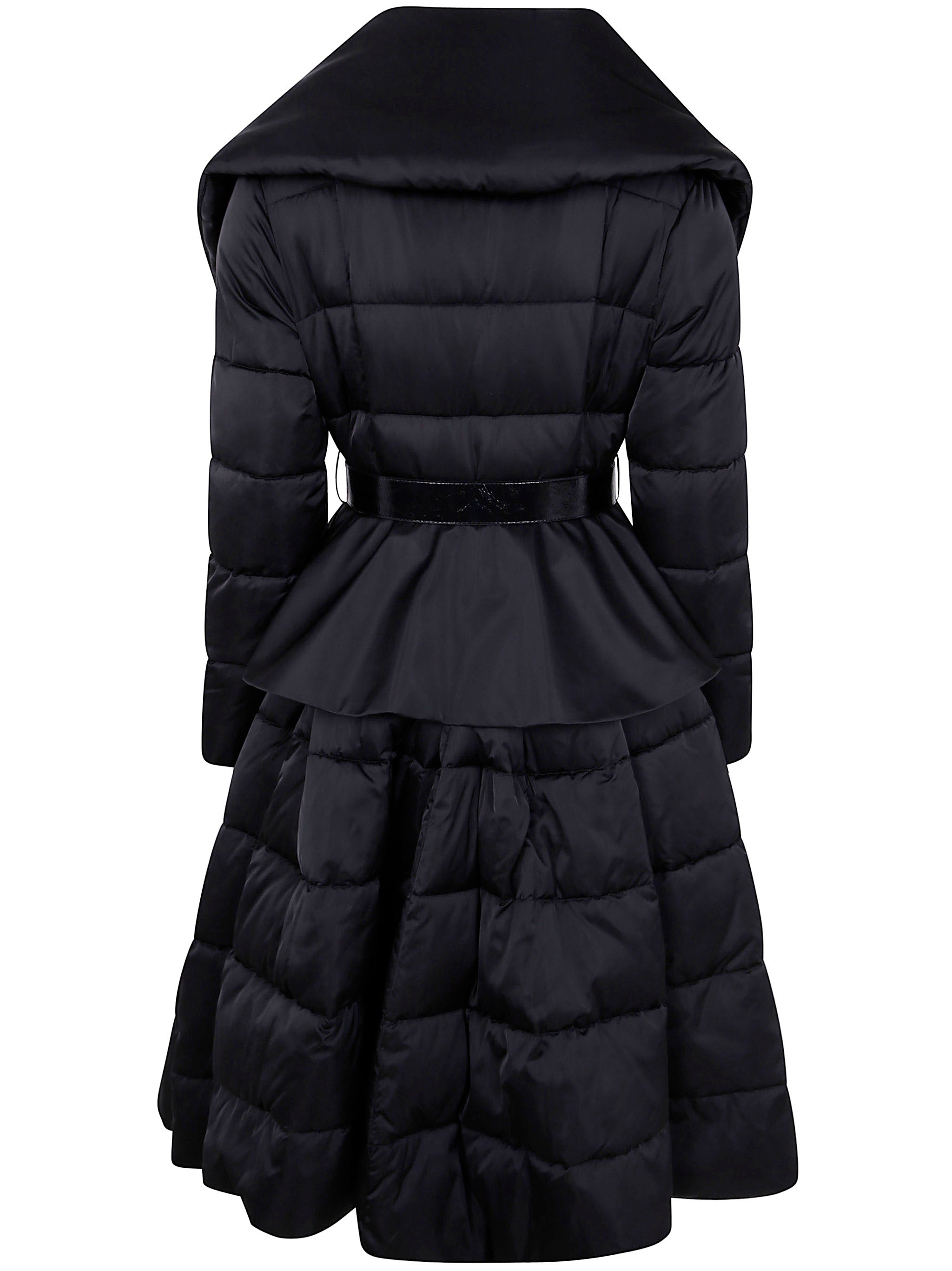 ELISABETTA FRANCHI Padded Long Jacket with Belt for Women