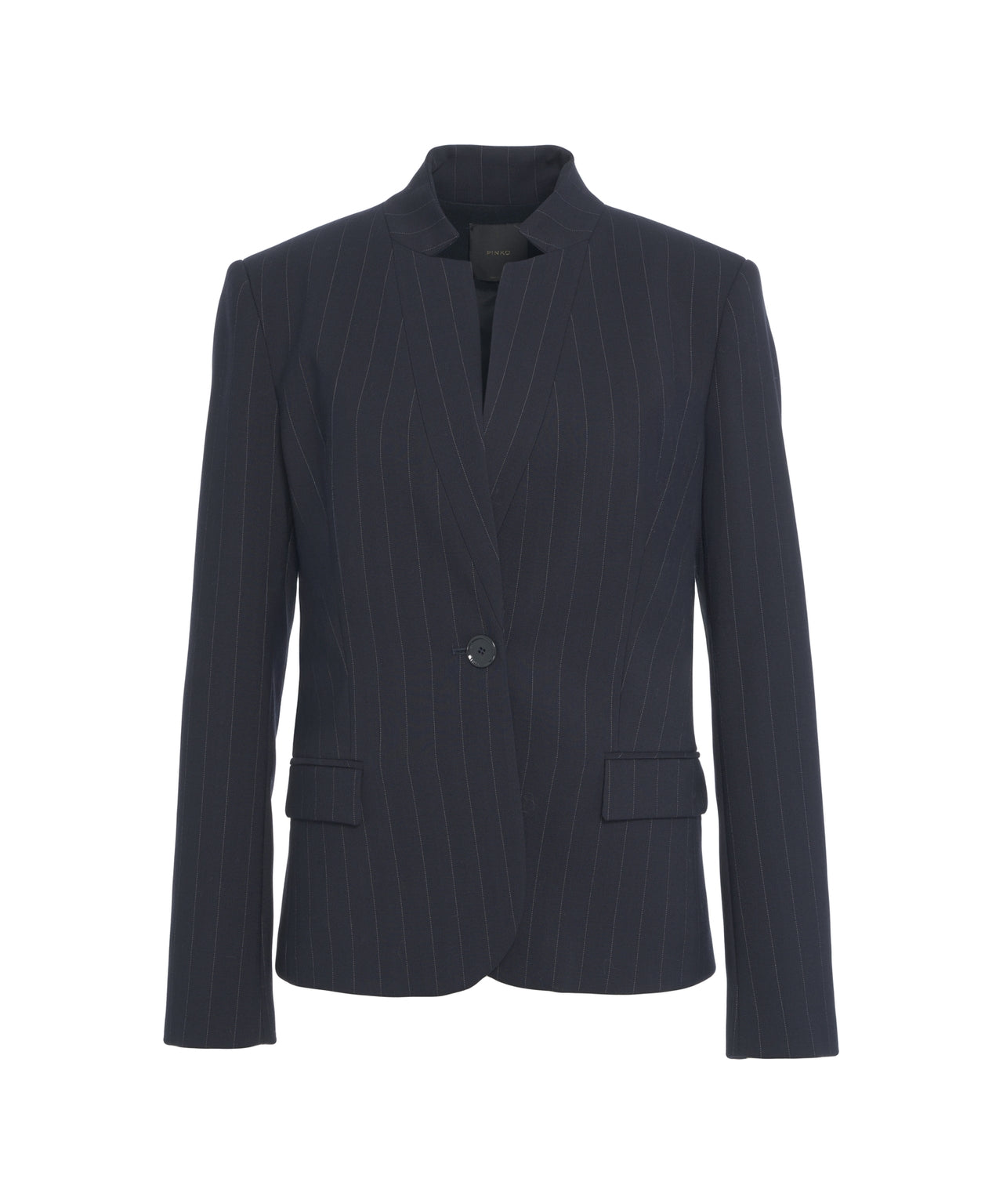 PINKO Pinstripe Blazer with High Collar for Women
