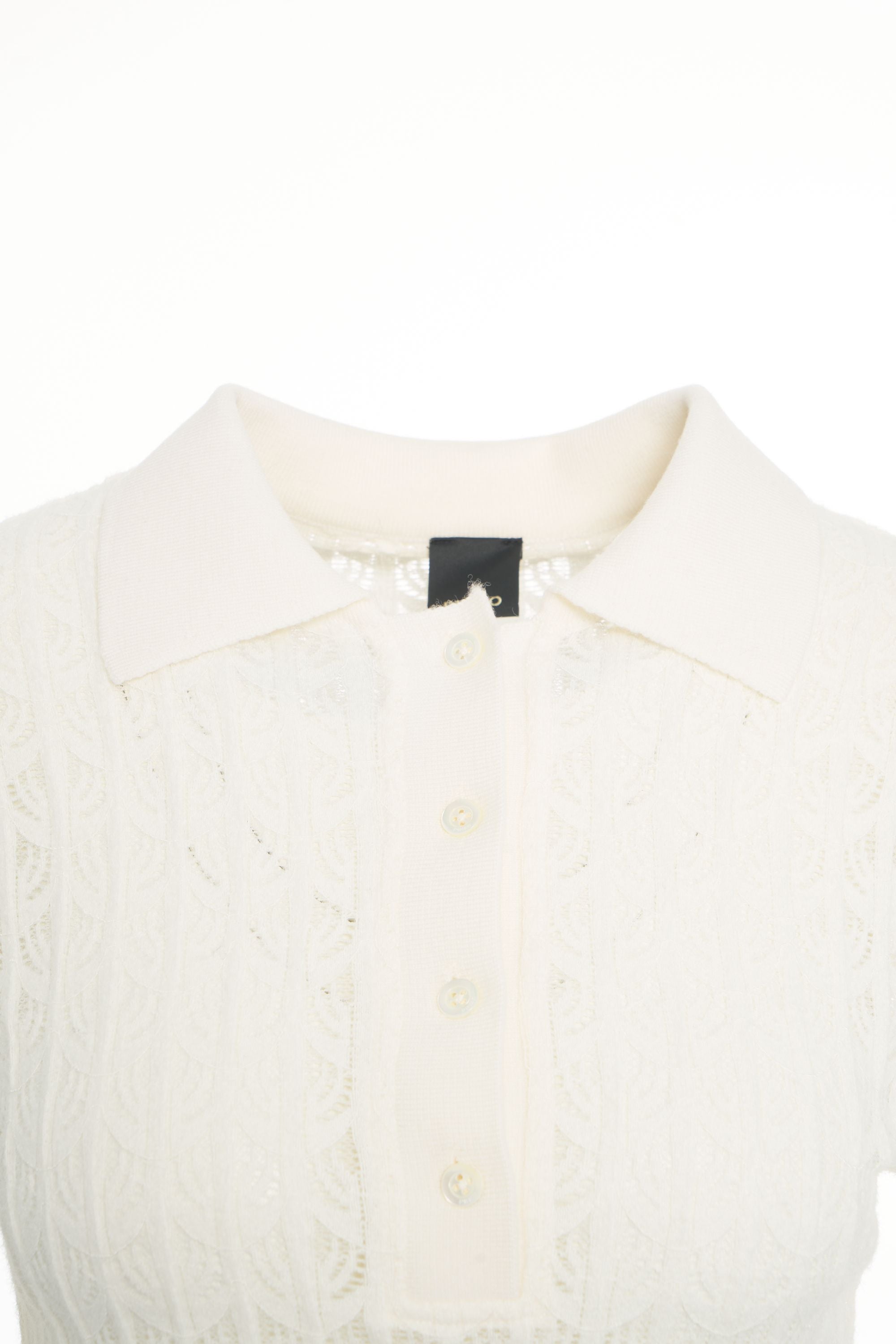 PINKO Classic Polo Bodysuit in Delicate Lace