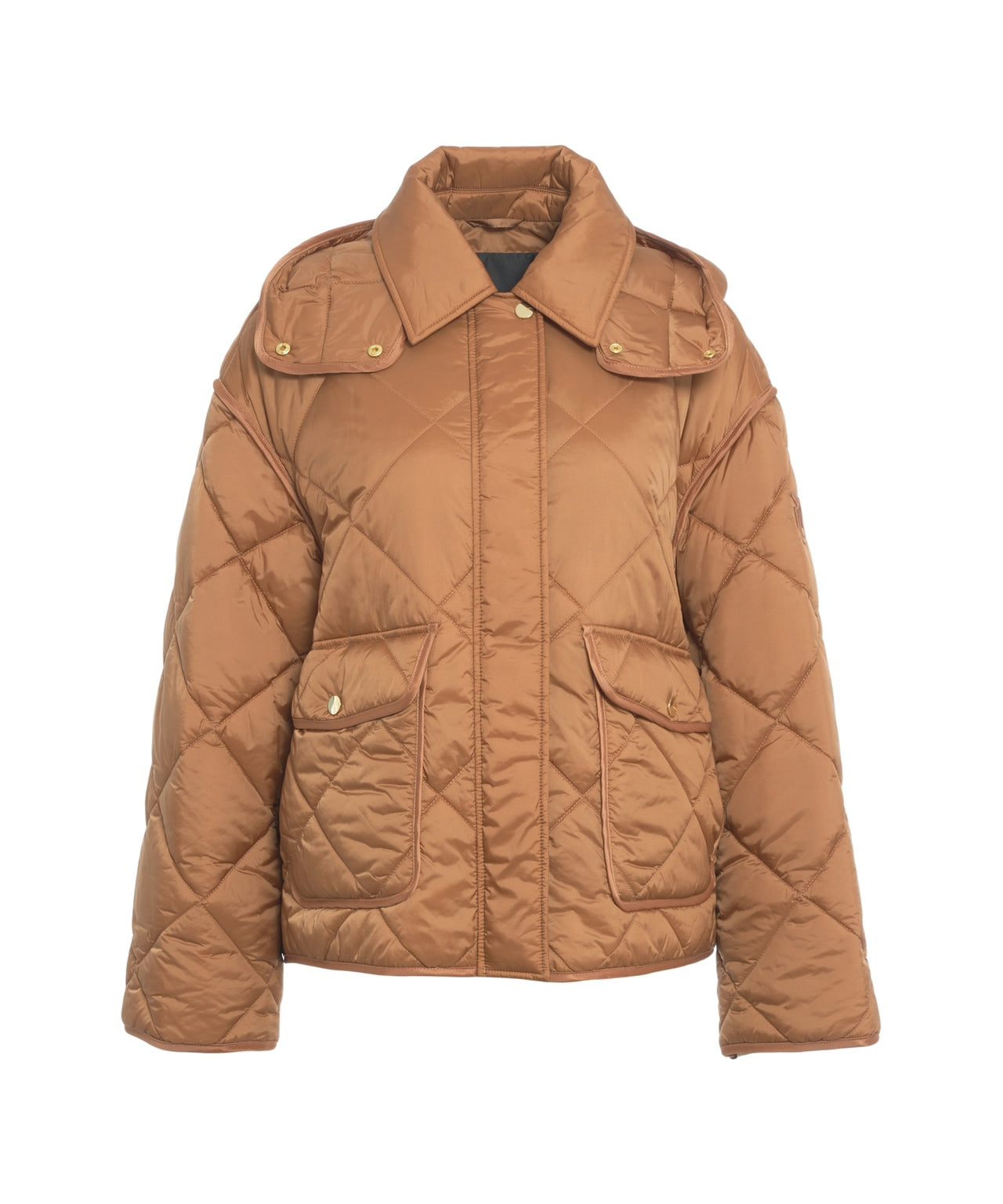 PINKO Quilted Jacket with High Collar and Flap Pockets - Oversized Fit