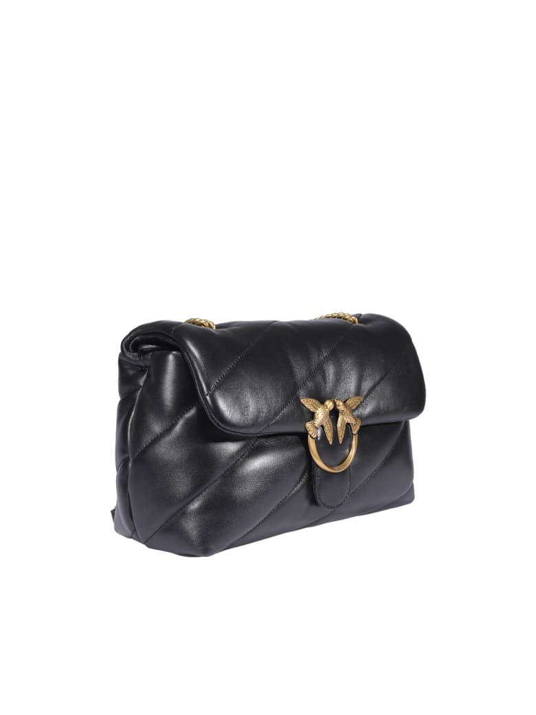 PINKO Iconic Quilted Shoulder Handbag with Chain Strap