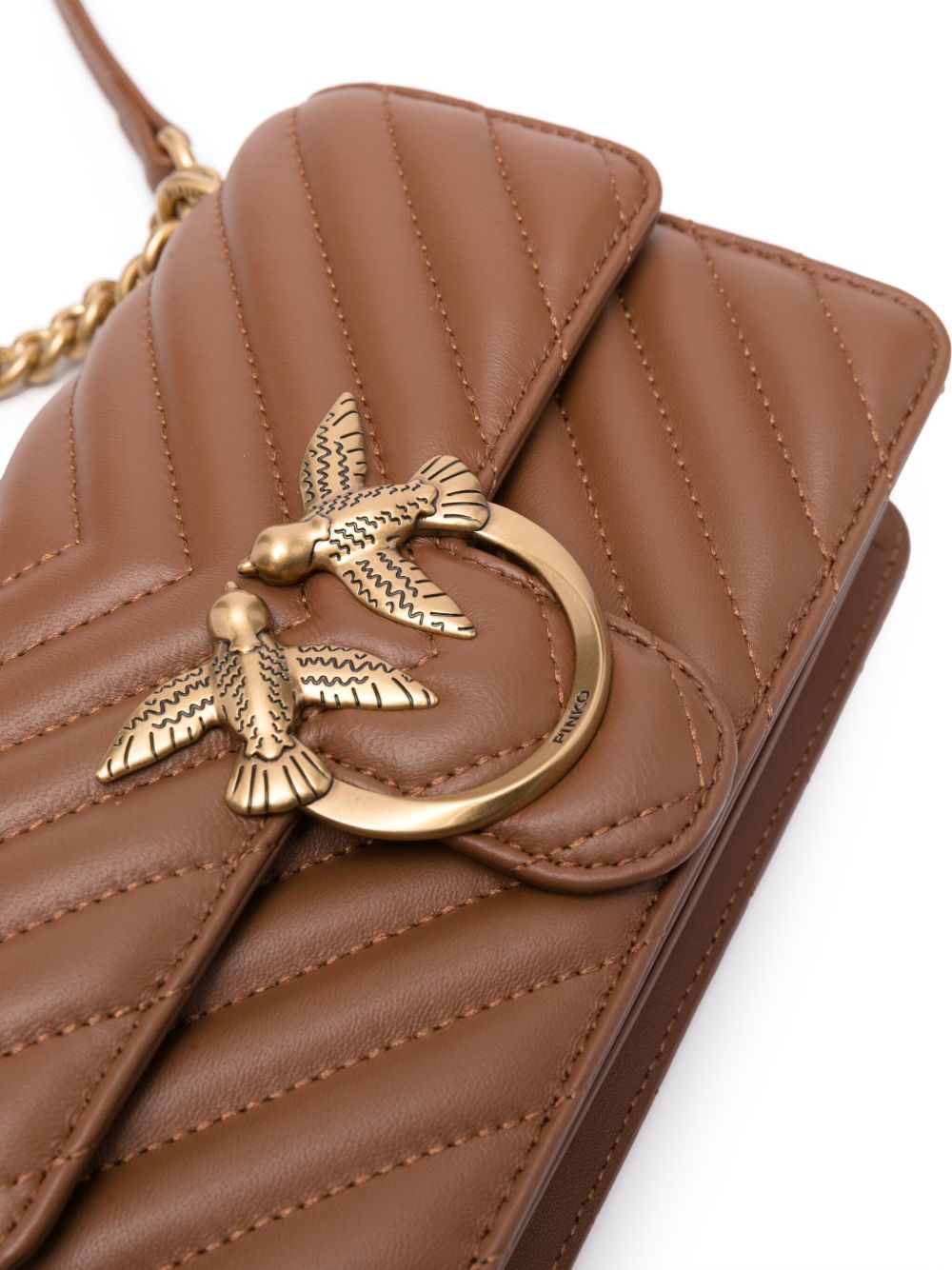 PINKO Mini Chevron-Quilted Nappa Shoulder Handbag