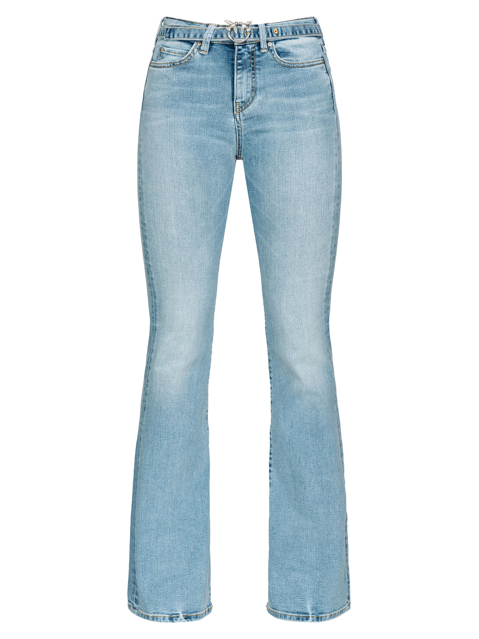 PINKO Vintage Flared Jeans with Unique Buckle