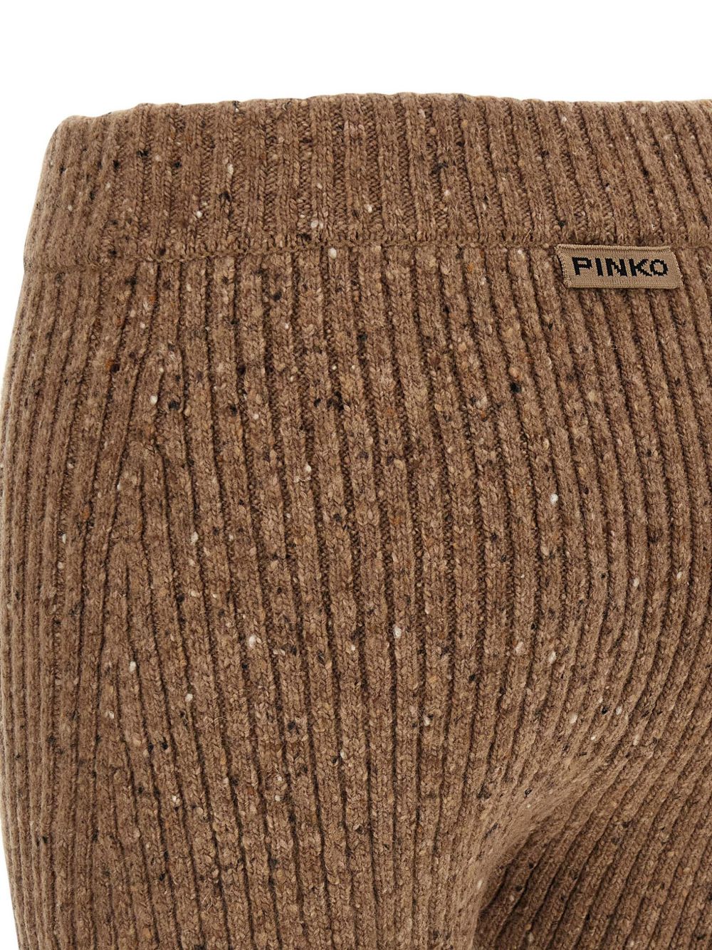 PINKO Chic Mini Bouclé Knit Shorts with Rhinestone Accents