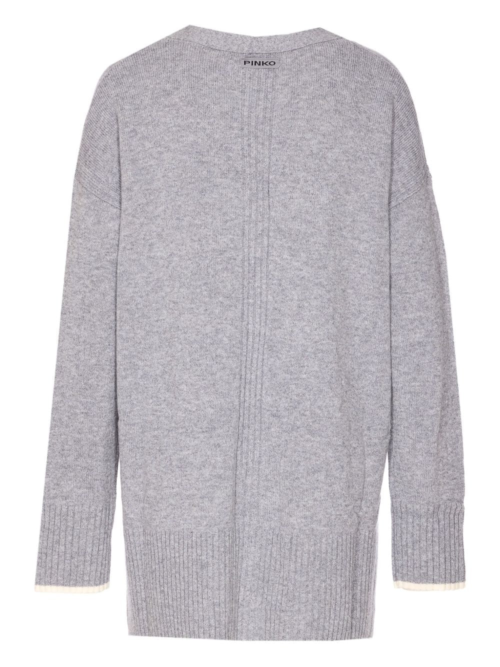 PINKO Stylish Merino Wool and Cashmere Long Cardigan