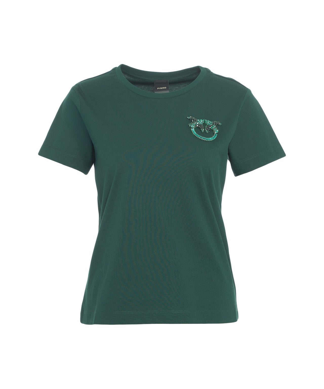 PINKO Women's Elegant T-Shirt with Love Swallows Appliqué