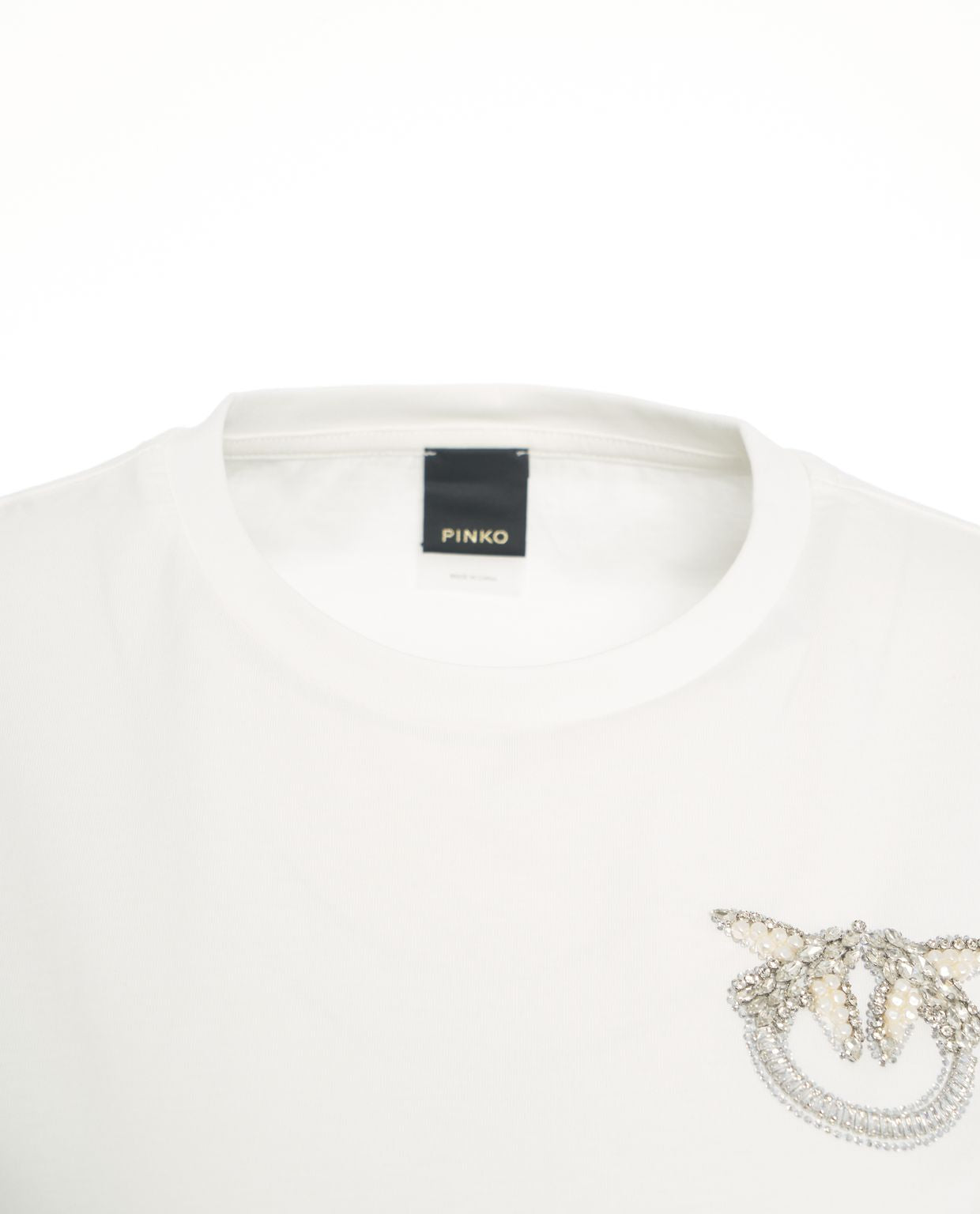 PINKO Elegant T-Shirt with Sparkling Appliqué for Women