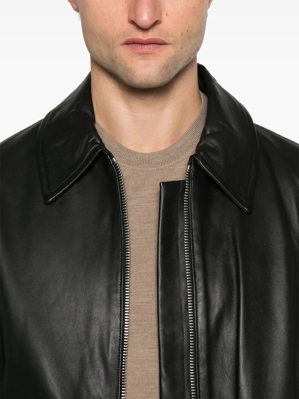 STUDIO NICHOLSON Leather Bomber Jacket for Men