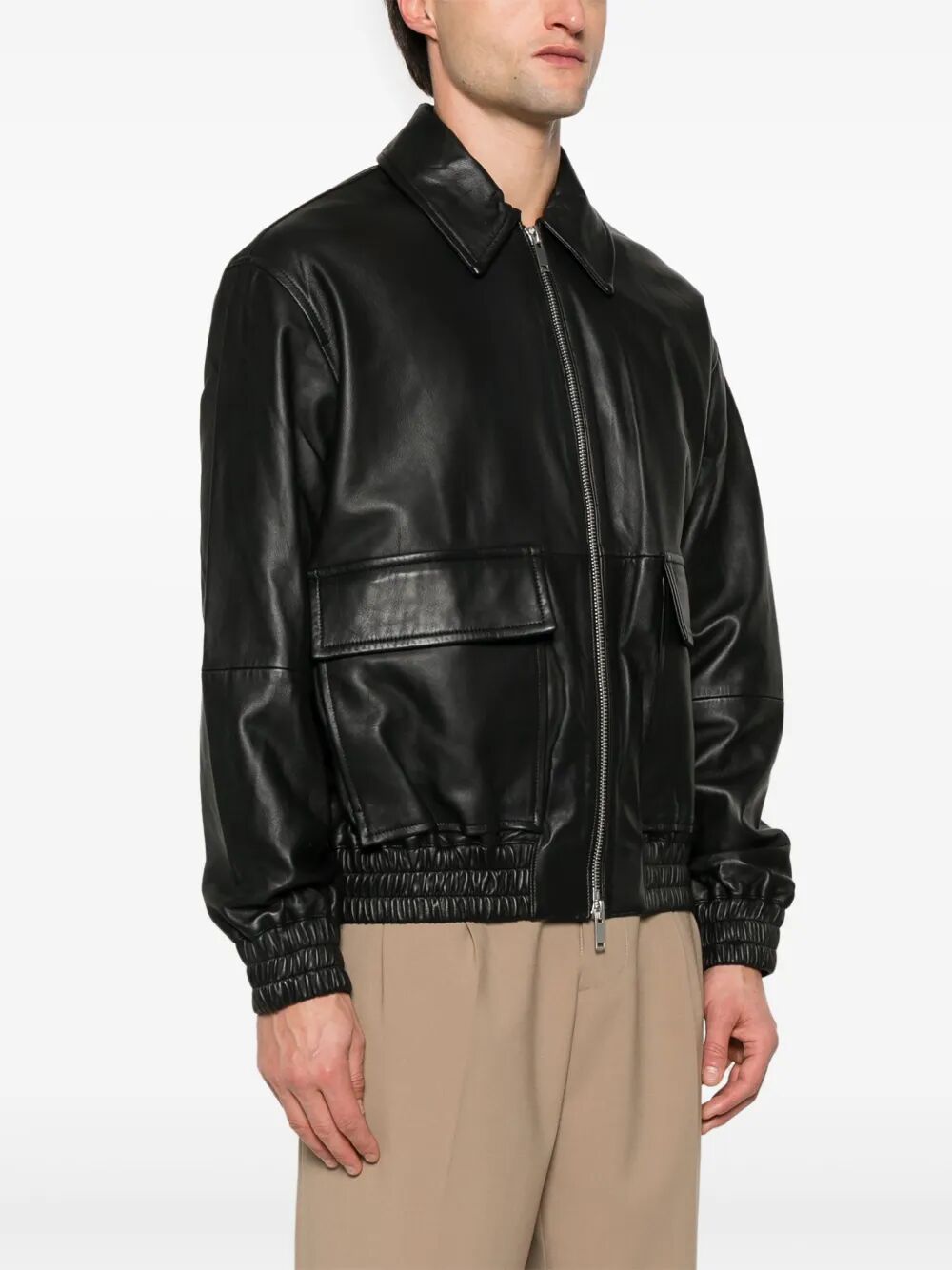 STUDIO NICHOLSON Leather Bomber Jacket for Men