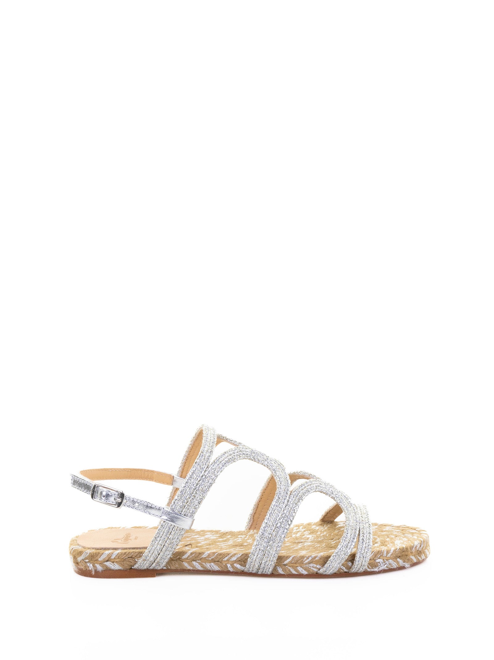CASTAÑER Handcrafted Metallic Weave Flat Sandals for Women