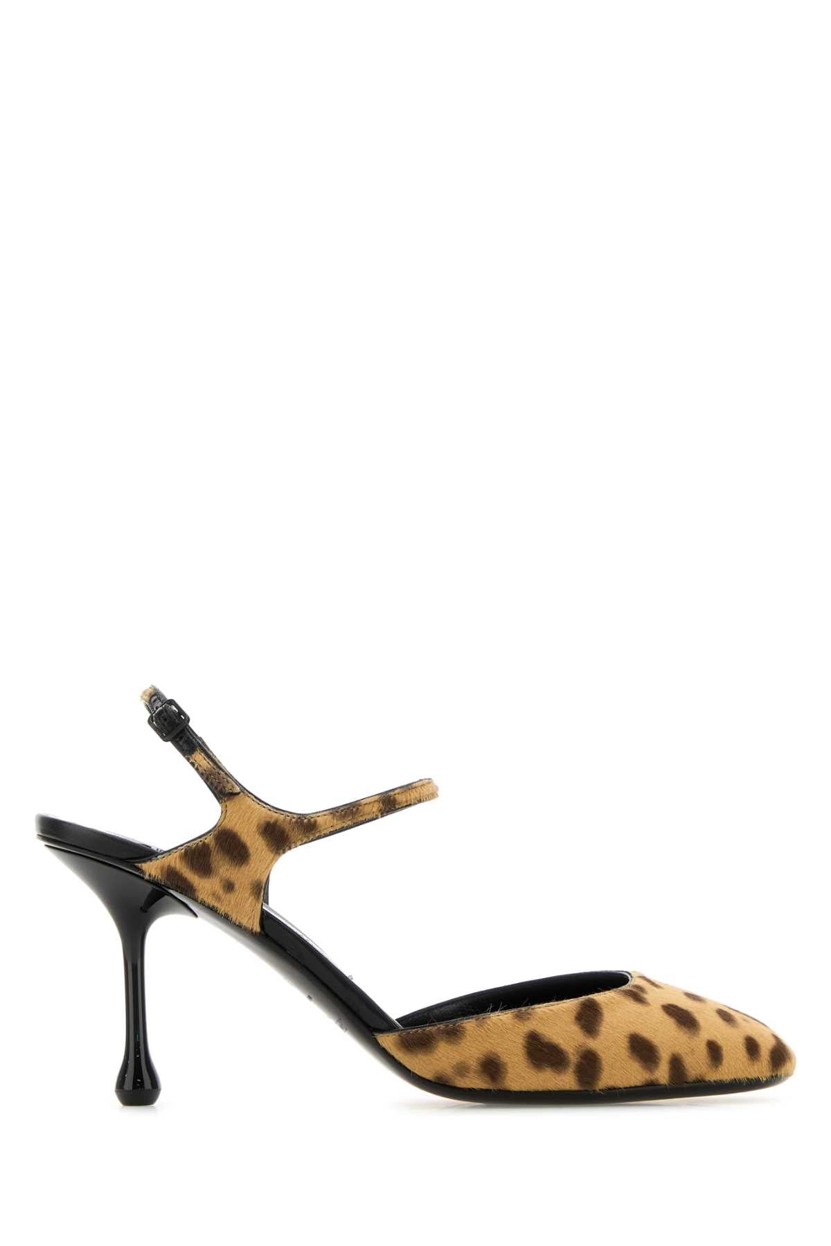 JIMMY CHOO 100% Leather Printed Hair Pixie Pumps - Women's Size 80