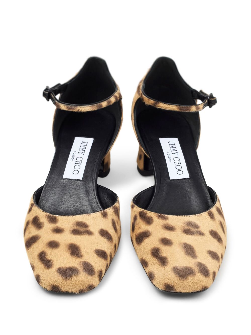 JIMMY CHOO Leopard Print Low Block Heel Pumps