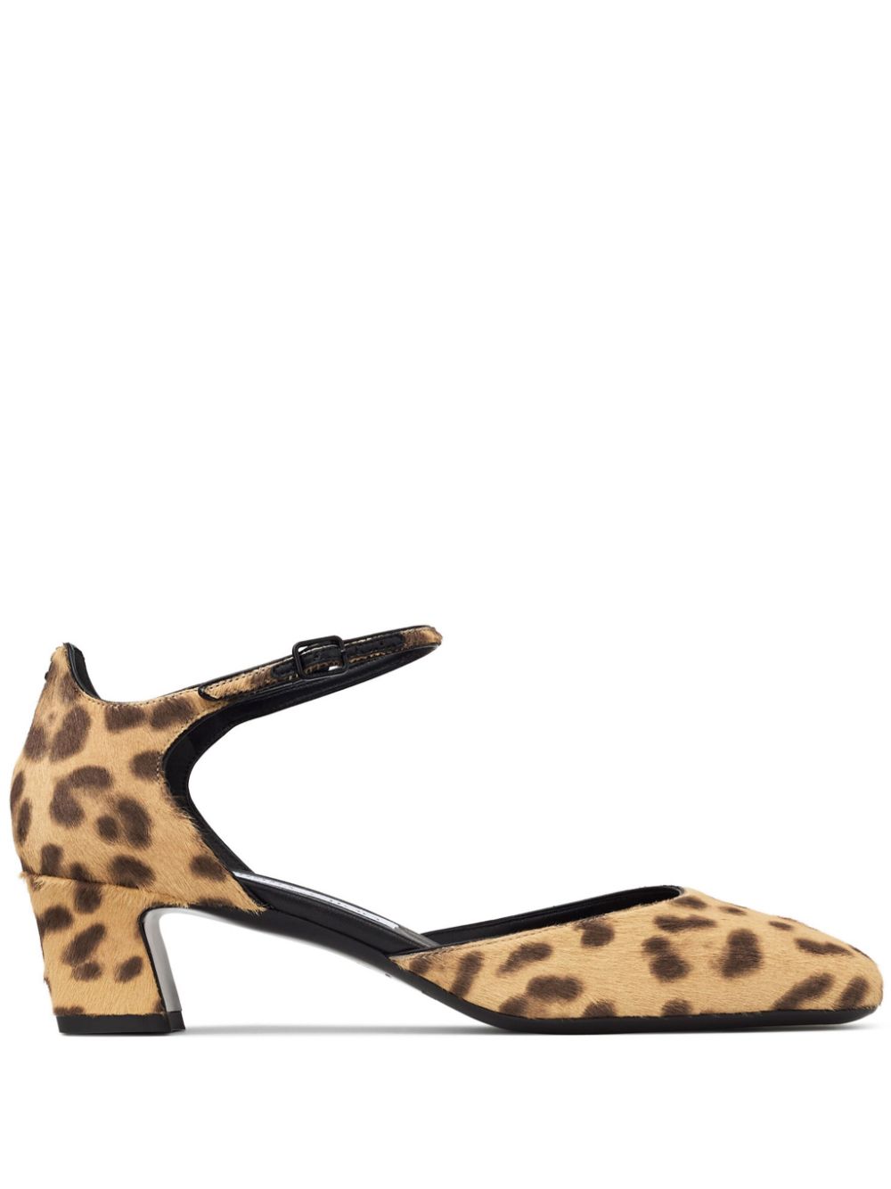 JIMMY CHOO Leopard Print Low Block Heel Pumps