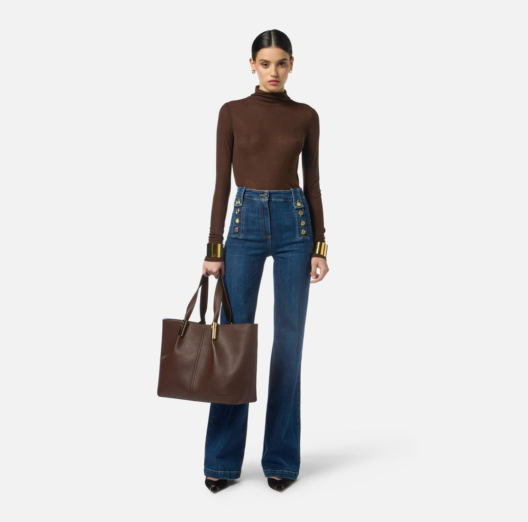 ELISABETTA FRANCHI Elegant High-Waisted Women's Pants