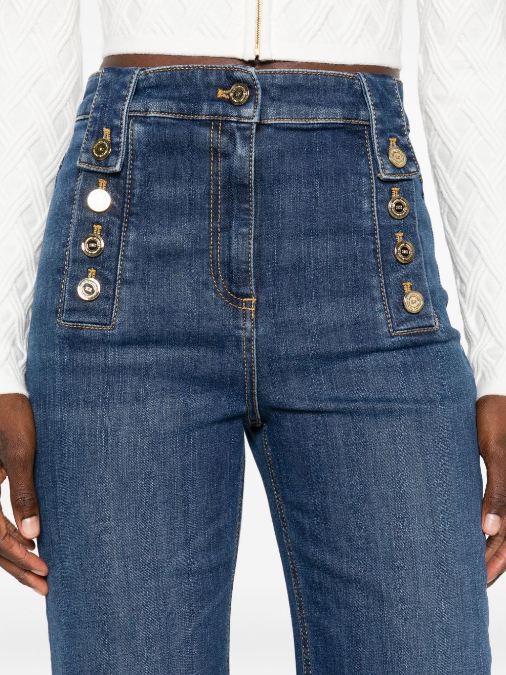 ELISABETTA FRANCHI High-Waisted Denim Jeans