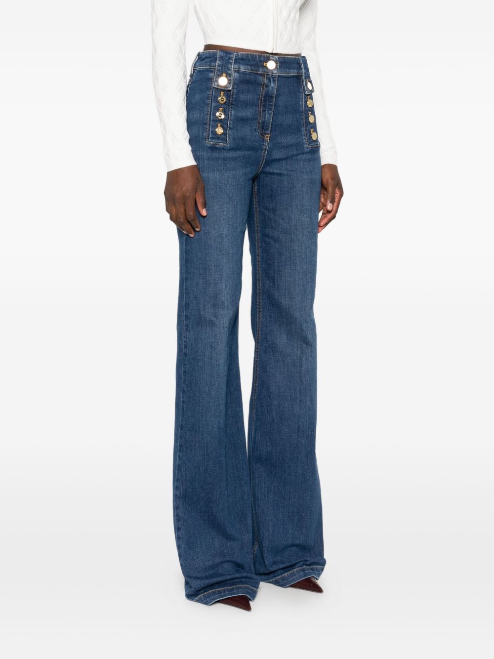 ELISABETTA FRANCHI High-Waisted Denim Jeans