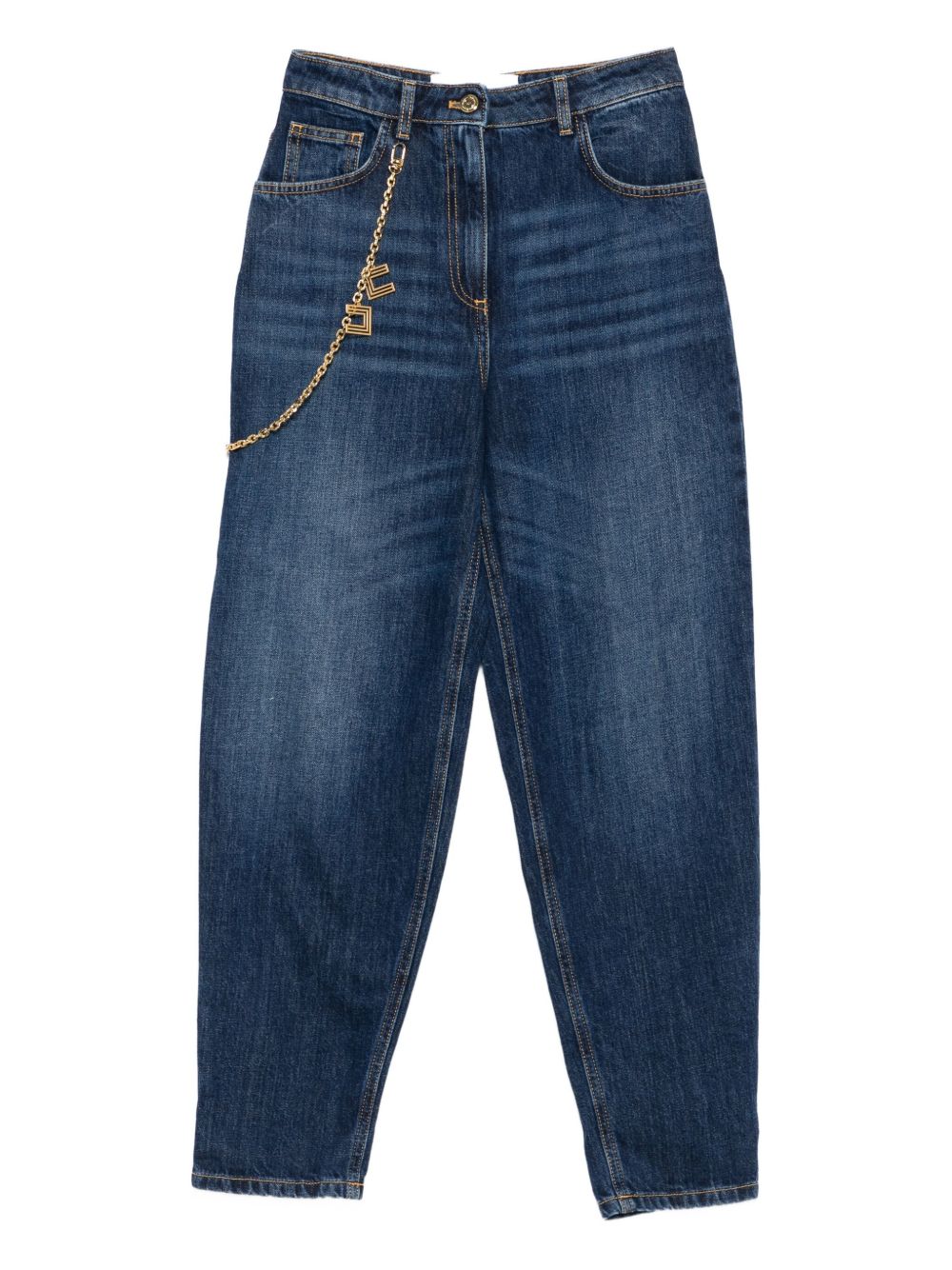 ELISABETTA FRANCHI Tapered Jeans with Chain Embellishment