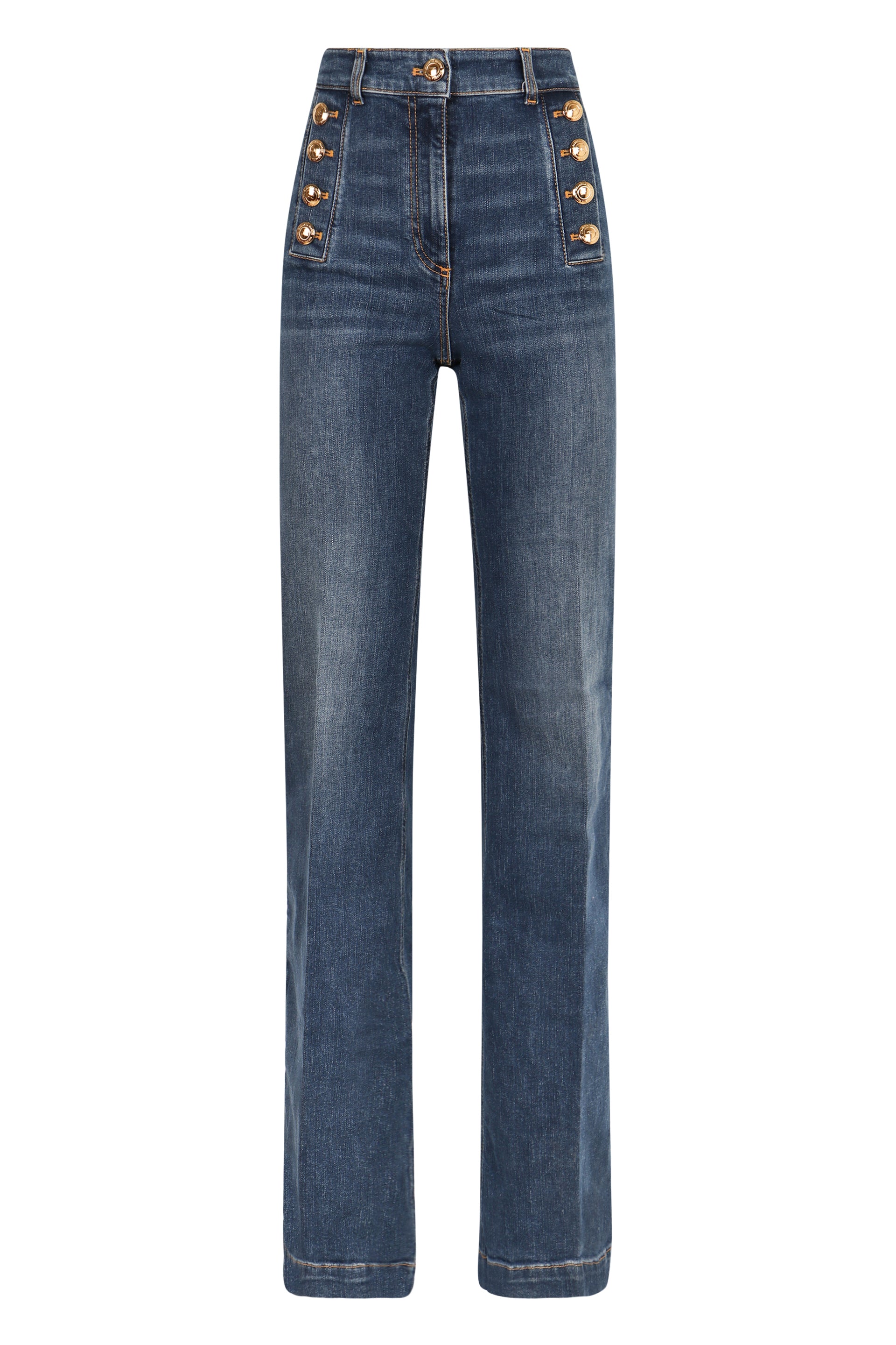 ELISABETTA FRANCHI Wide Camal Denim Jean Pants for Women
