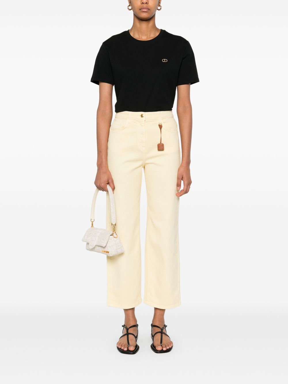 ELISABETTA FRANCHI Stretch Cotton Blend Trousers for Women