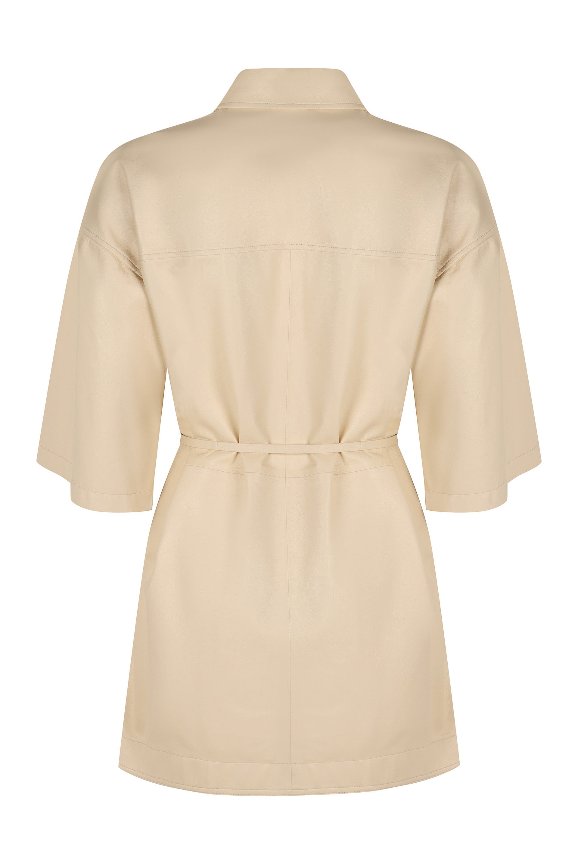 FABIANA FILIPPI Leather Shirt with Coordinated Waist Belt for Women