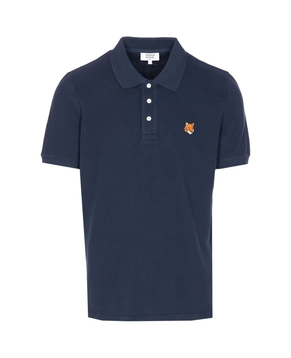 MAISON KITSUNÉ Classic Embroidered Fox Head Cotton Polo Shirt