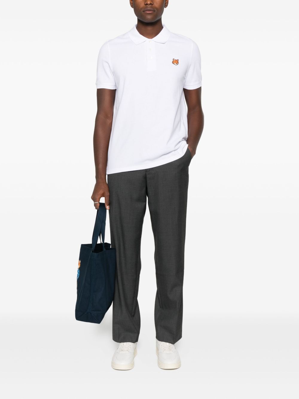 MAISON KITSUNÉ Classic Cotton Polo Shirt with Fox Head Logo