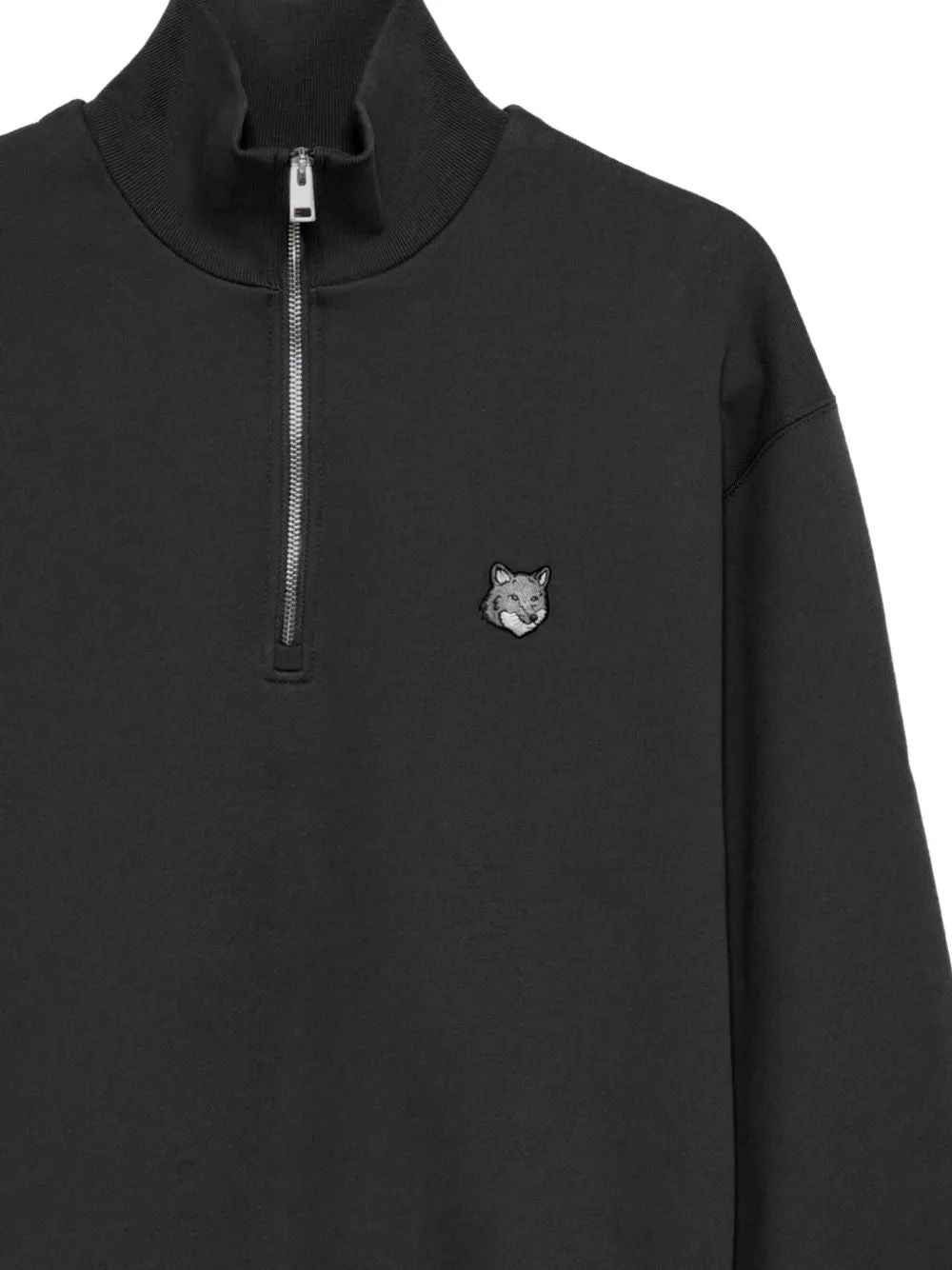 MAISON KITSUNÉ Comfort Half-Zip Sweatshirt with Fox Head Patch