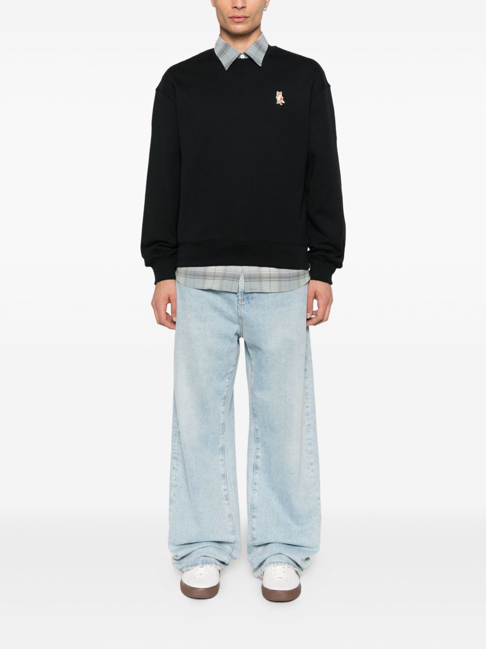 MAISON KITSUNÉ Cotton Sweatshirt with Fox Embroidery