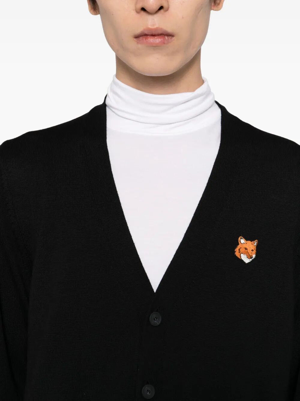 MAISON KITSUNÉ Fox Head Wool Cardigan for Men