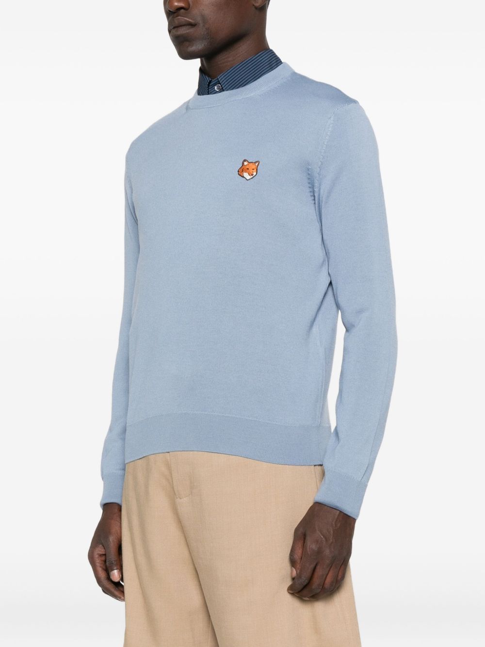 MAISON KITSUNÉ Fox Head Wool Crewneck Jumper