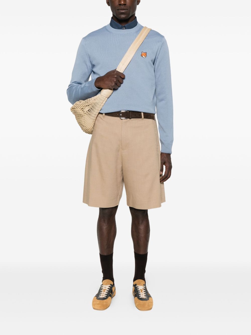 MAISON KITSUNÉ Fox Head Wool Crewneck Jumper