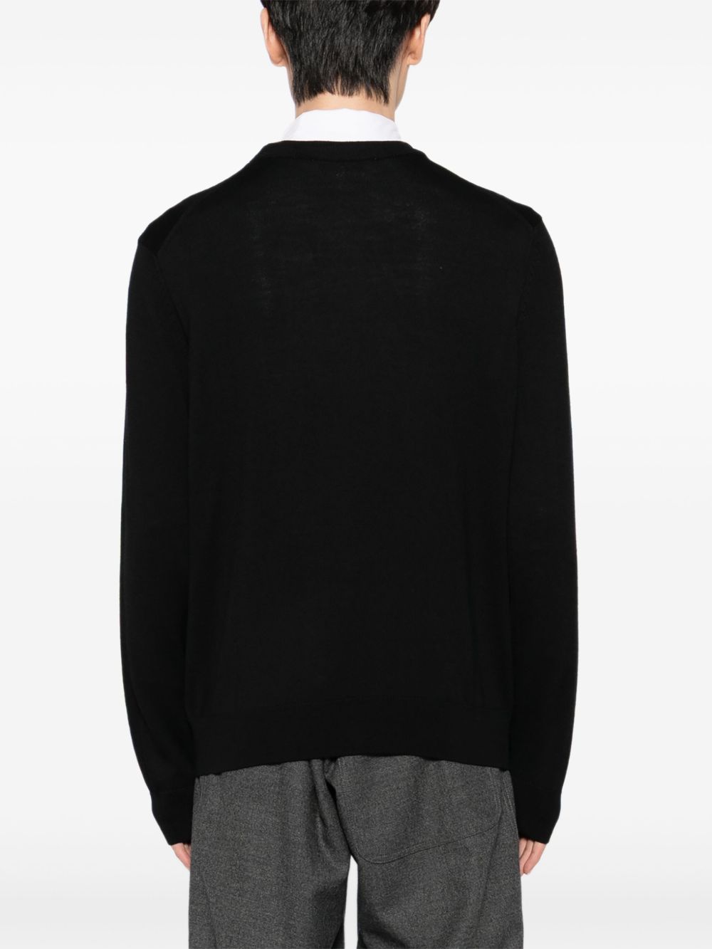 MAISON KITSUNÉ Fox Head Wool Crewneck Sweater