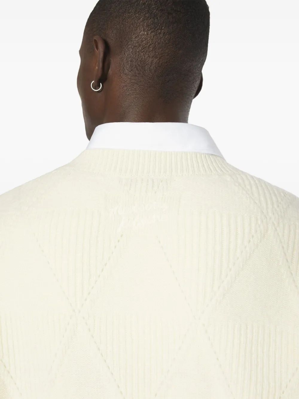 MAISON KITSUNÉ Textured Wool Argyle Jumper