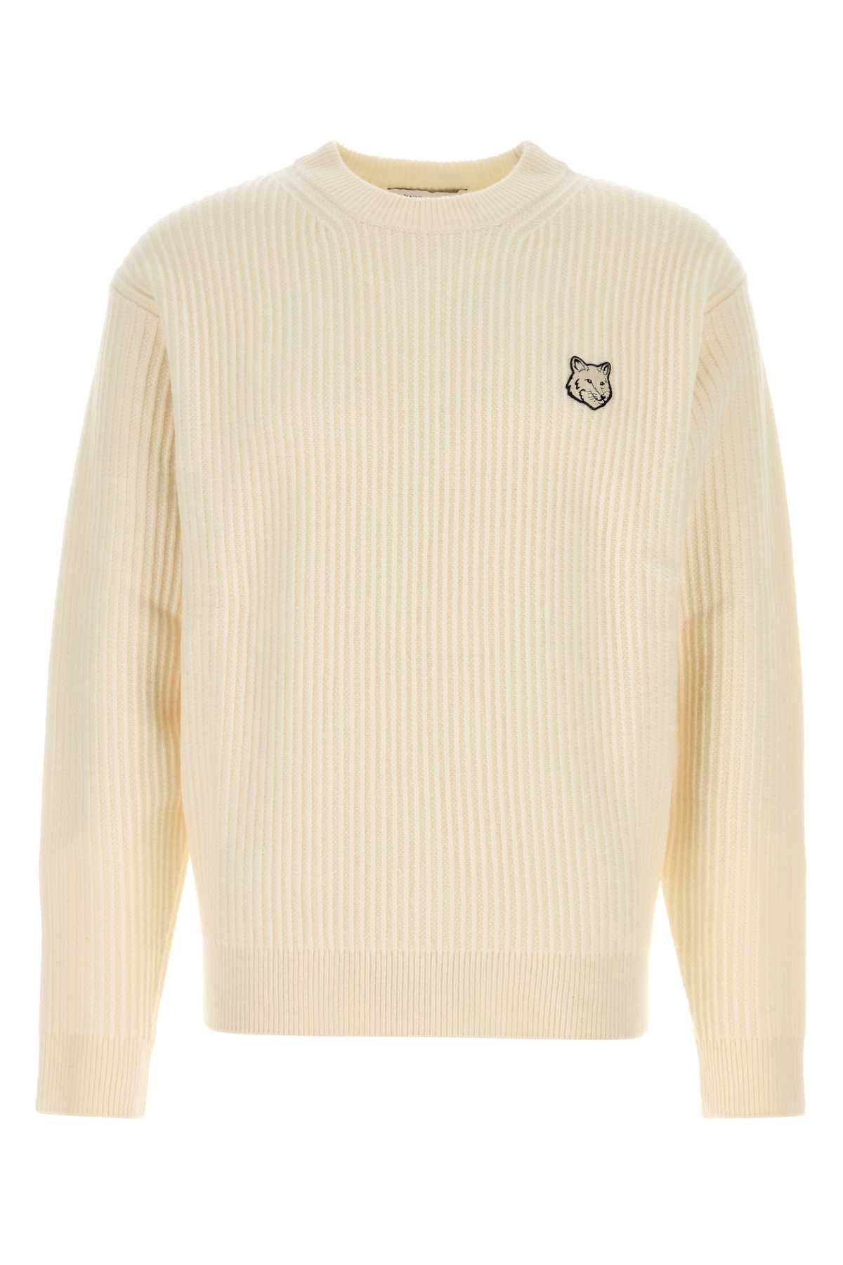 MAISON KITSUNÉ Fox Head Wool Ribbed Jumper