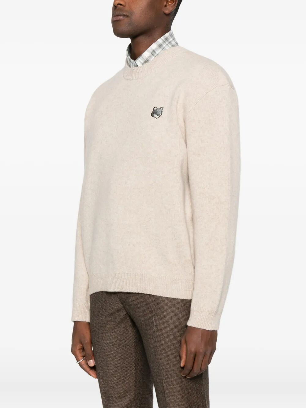 MAISON KITSUNÉ Fox Head Milan Lambswool Jumper - Men’s Knitwear