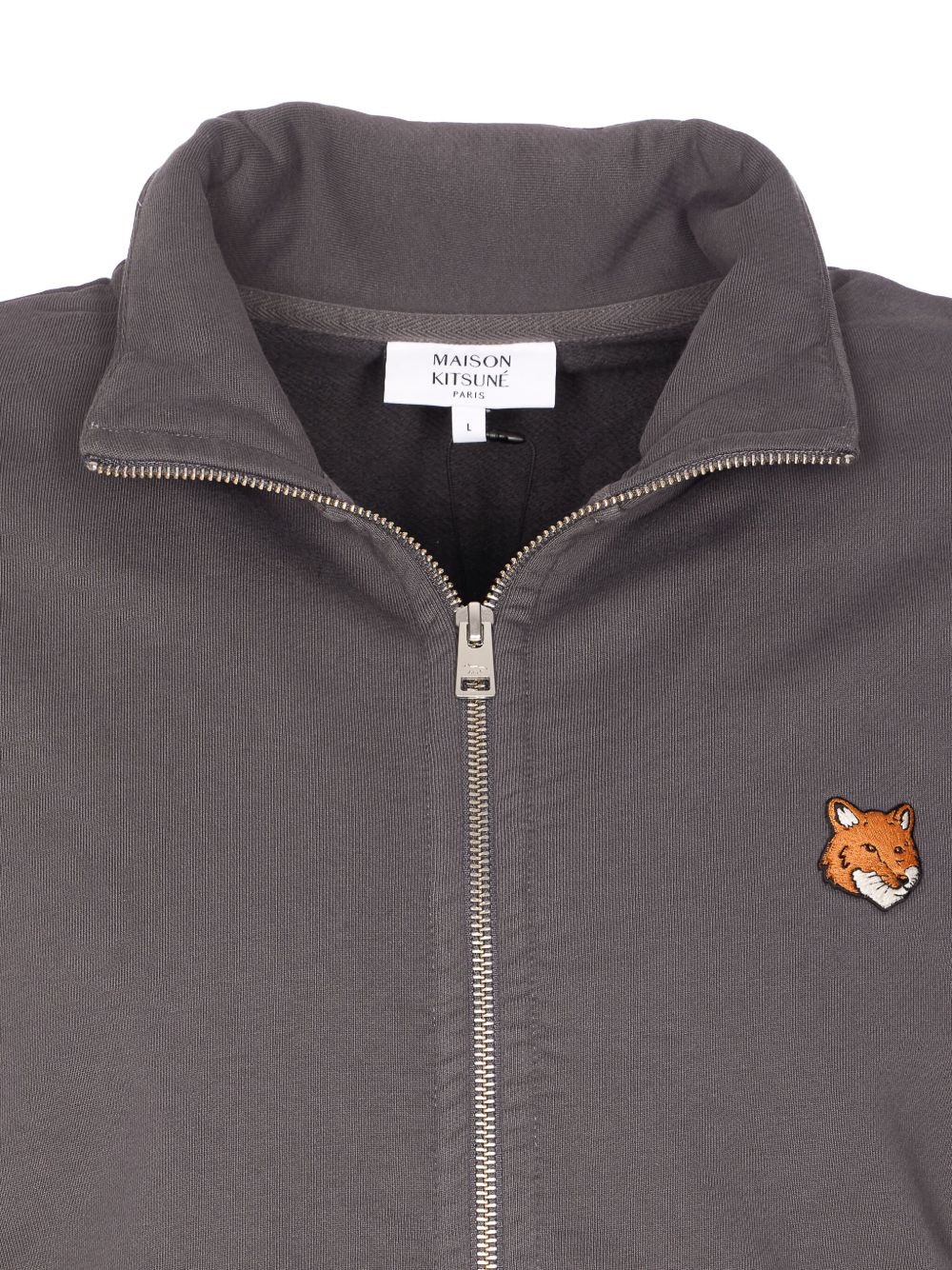MAISON KITSUNÉ High Neck Zipped Sweatshirt with Fox Head Embroidery
