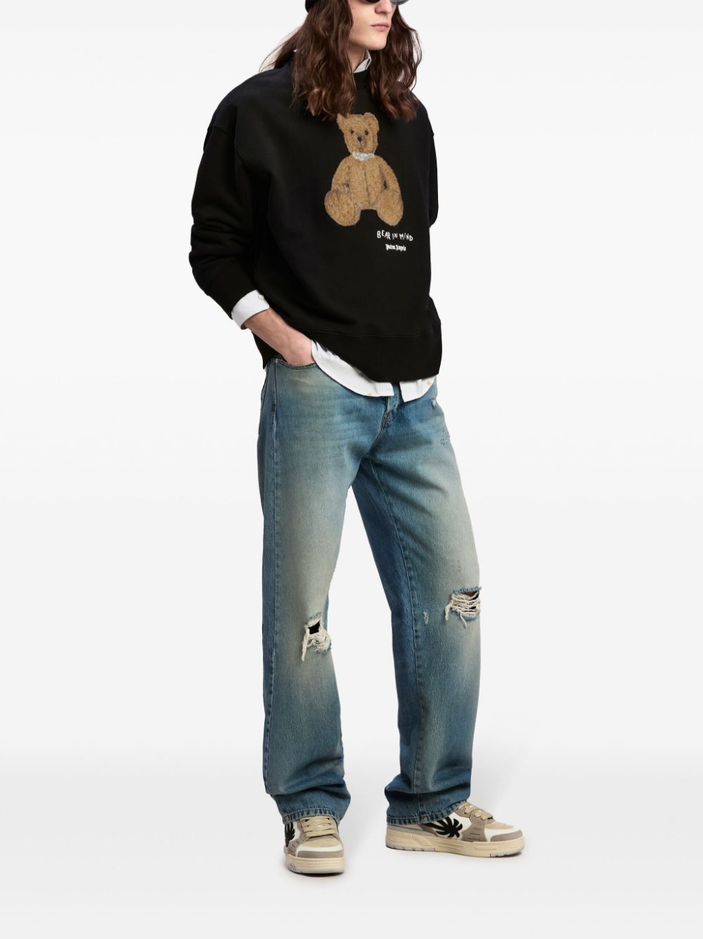 PALM ANGELS Classic Cotton Crew-Neck Sweatshirt - Men's