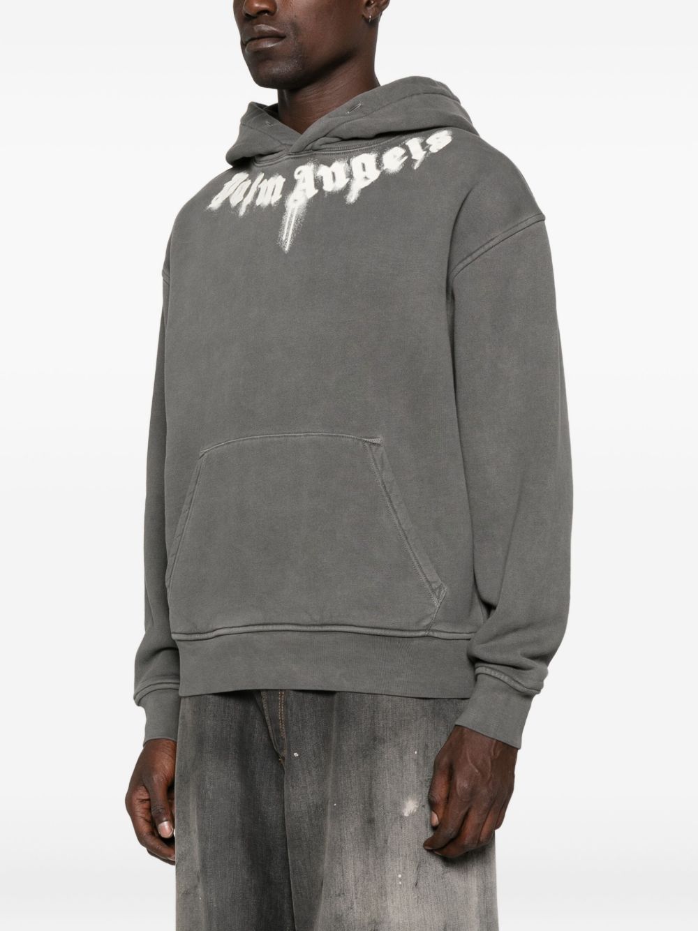 PALM ANGELS Logo Cotton Hoodie for Men - FW25