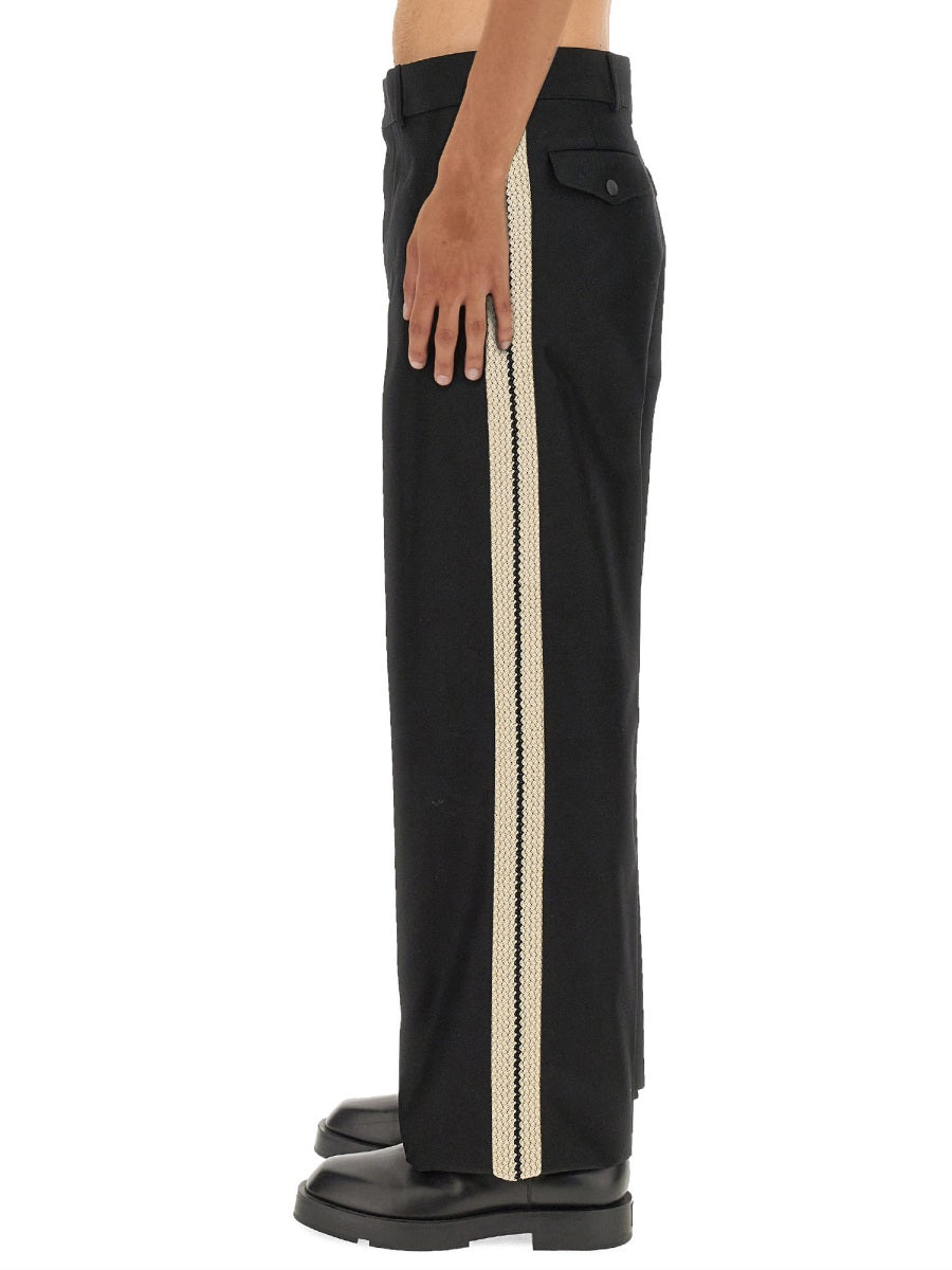 PALM ANGELS Regular Fit Pants with Logo Band - Size L