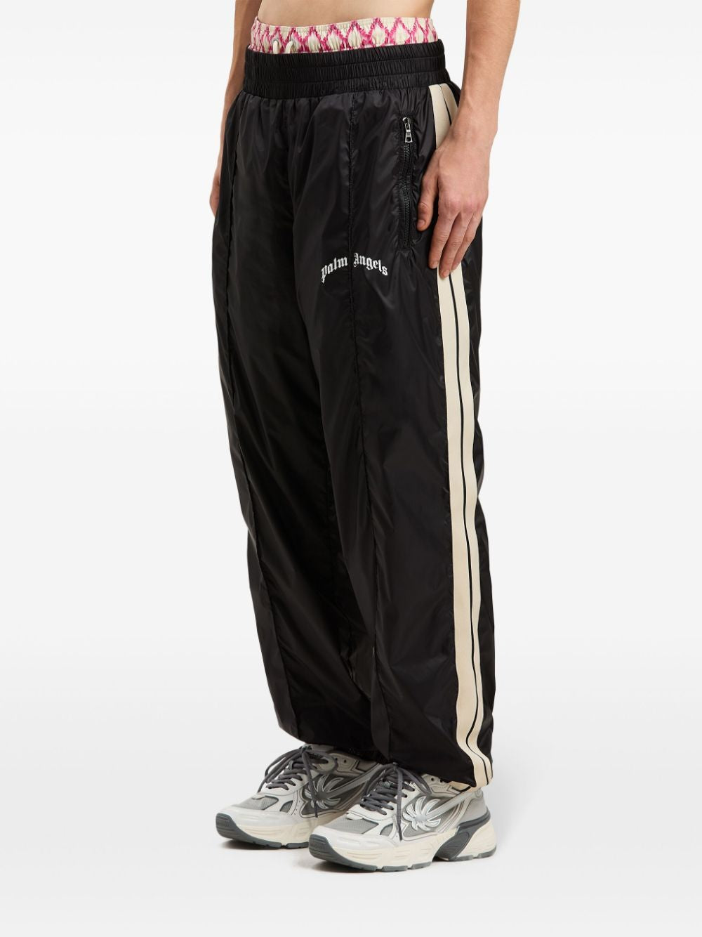 PALM ANGELS Curved Logo Track Pants for Men - SS25 Collection