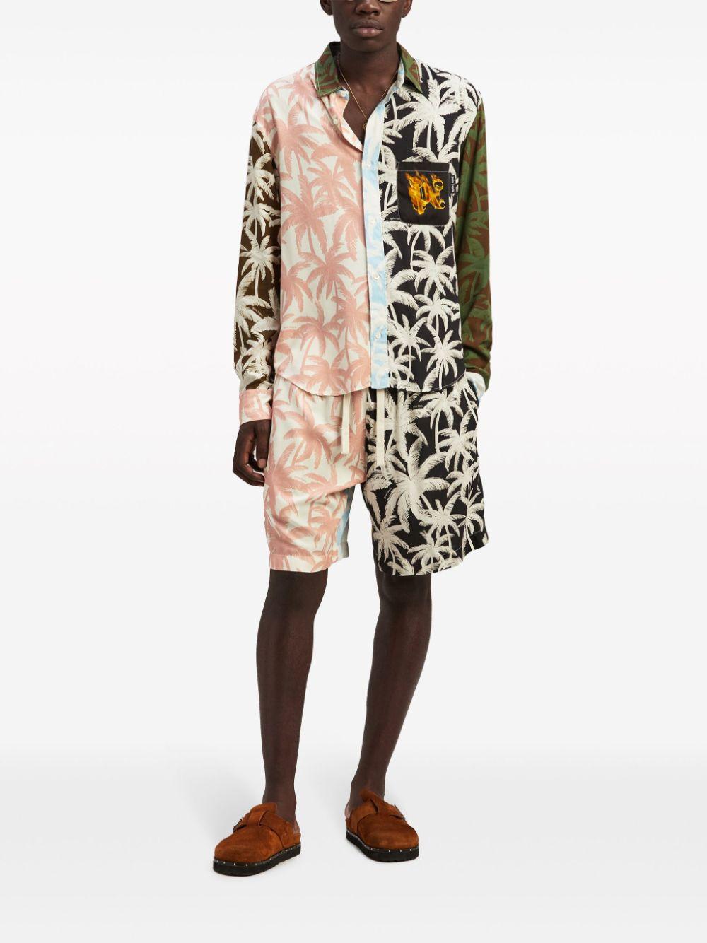 PALM ANGELS Patchwork Palms Mini Shorts for Men