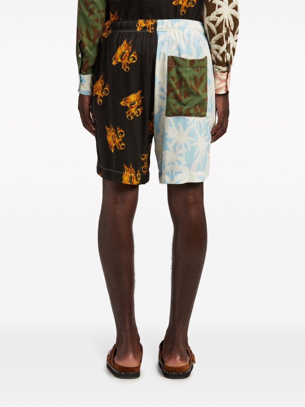 PALM ANGELS Patchwork Palms Mini Shorts for Men