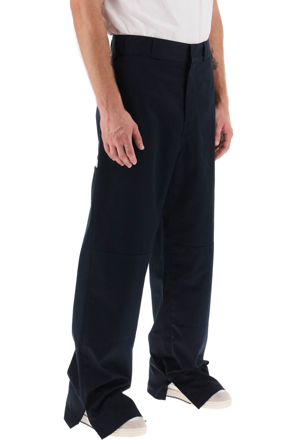 PALM ANGELS Mini Logo Cotton Straight-Leg Trousers for Men