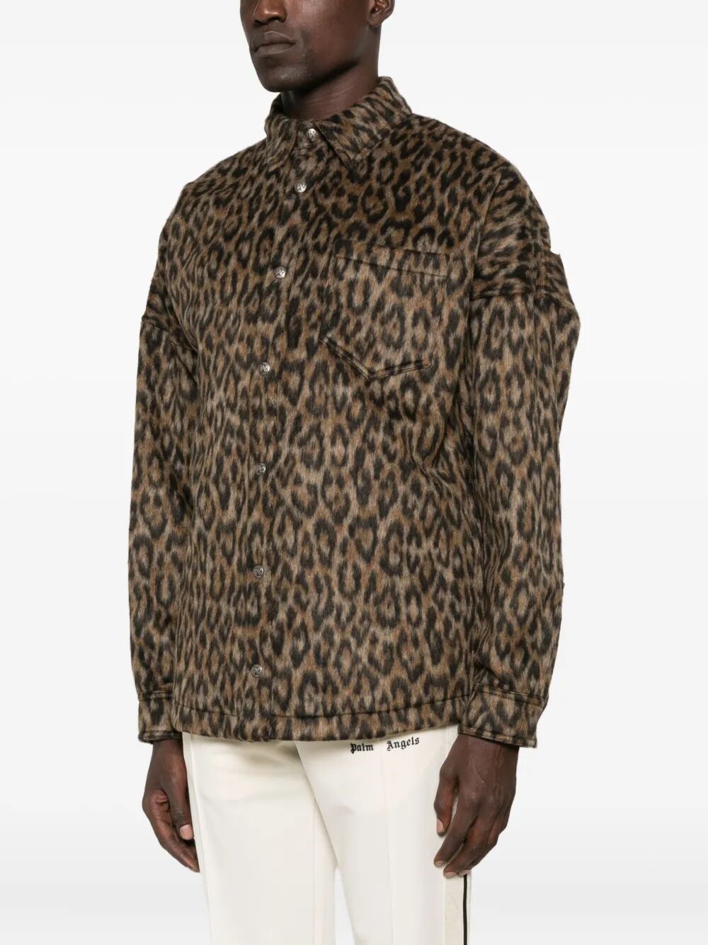 PALM ANGELS Classic Logo Animalier Overshirt for Men