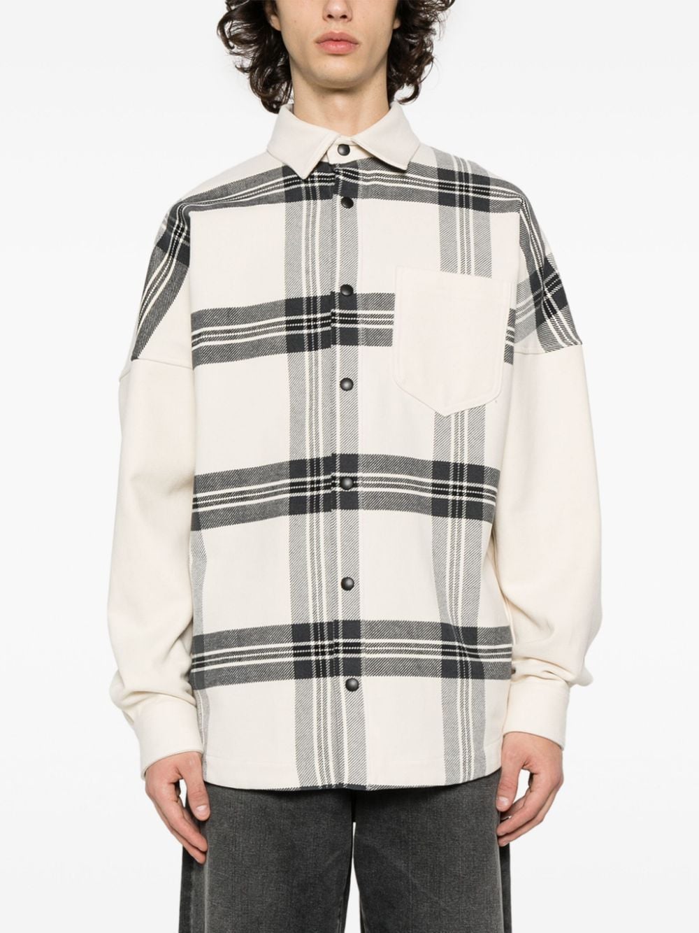 PALM ANGELS Checkered Design Cotton Overshirt - Men's