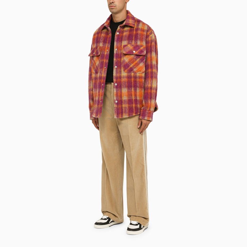 PALM ANGELS Checkered Design Wool Overshirt for Men