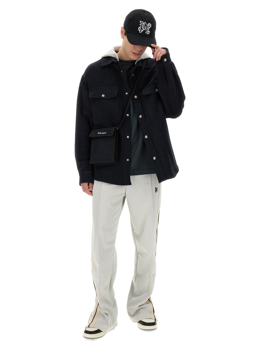 PALM ANGELS Oversize Monogram Shirt-Jacket (Size 48)