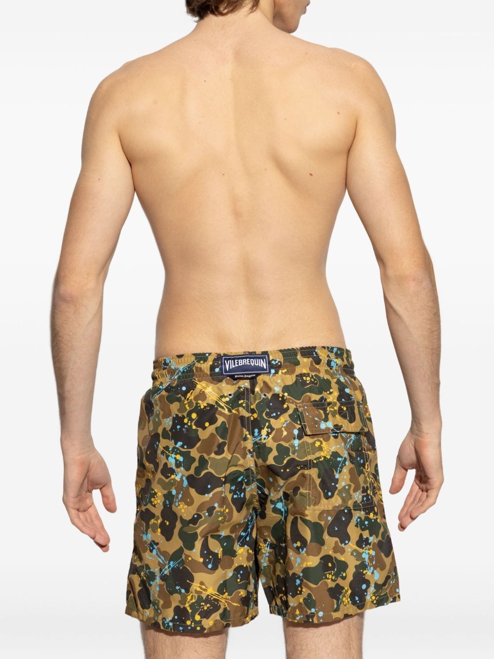 PALM ANGELS Camo Painted Beachwear Shorts for Men
